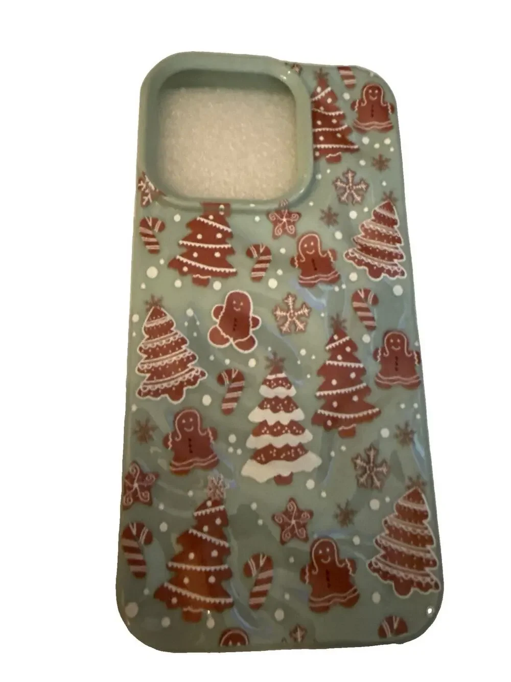 NWT iPhone 16 Pro Blue And Brown Gingerbread Snap On Case